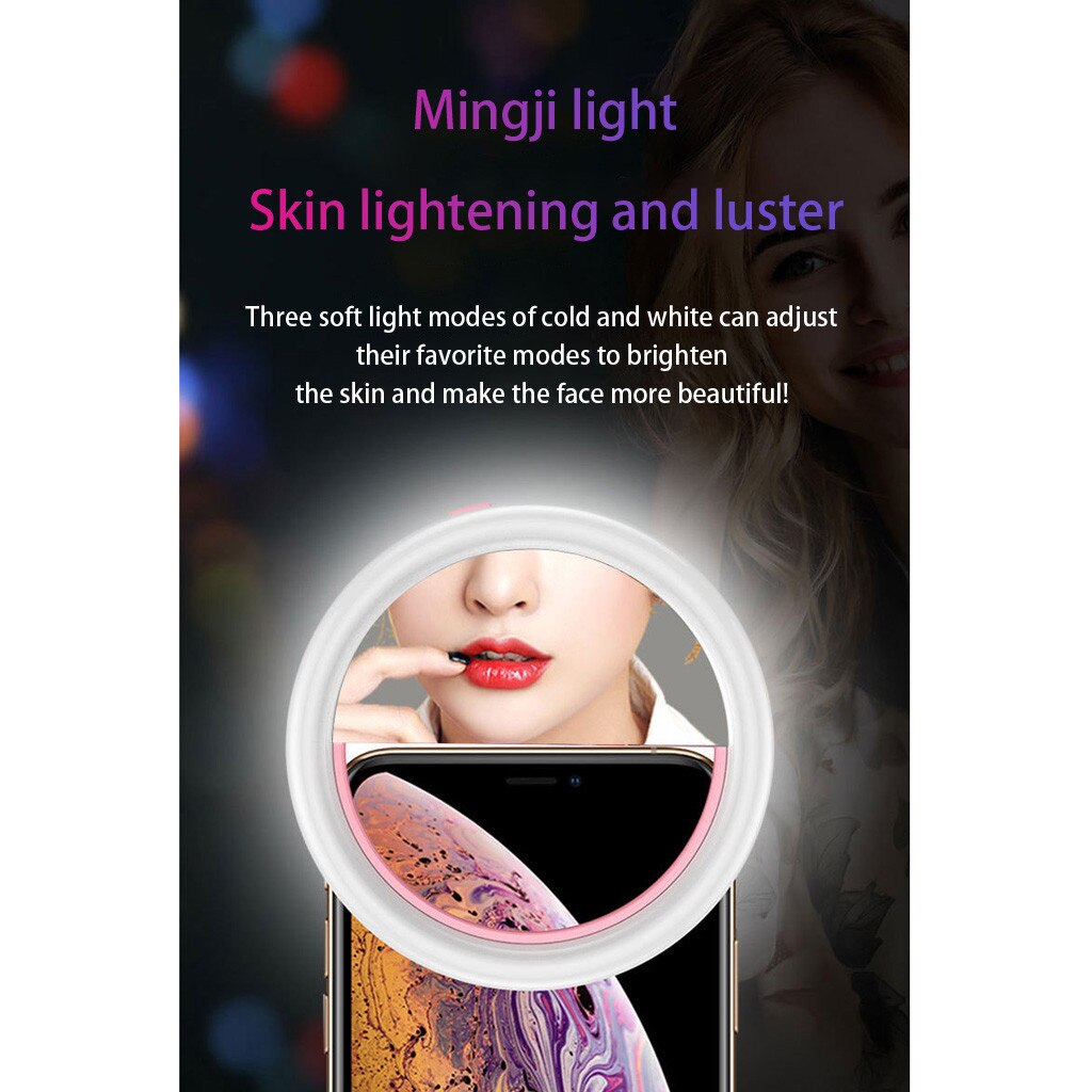 Camera lens Makeup Mirror Light Online Live Selfie Shot LED Flash Rechargeable Clip Mini Fill-in Light Makeup miroir spiegel