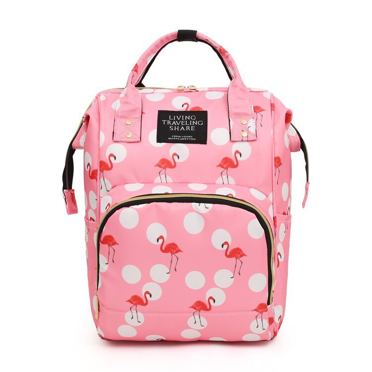 Novo estilo das mulheres mochila casual grande capacidade mommy sacos de leite saco de moda mochila: Pink Color