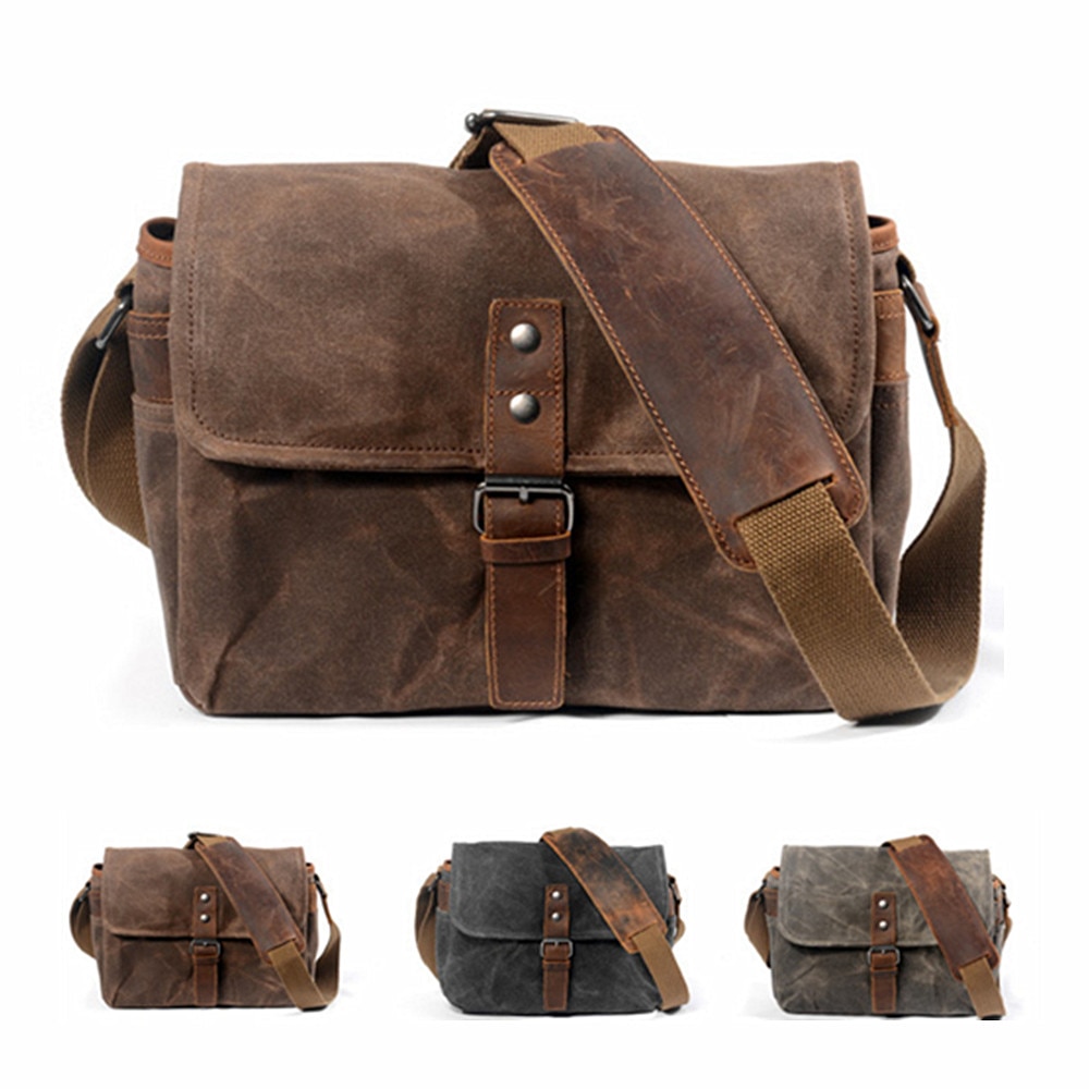 Rétro toile cuir étanche DSLR caméra sac étui pour Canon EOS R RP R5 R6 90D 80D 4000D 3000D 2000D 1500D 1300D 800D 850D