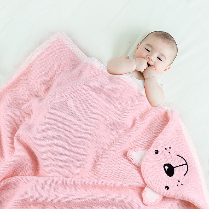 Sobres de punto de oso de dibujos animados para recién nacidos, sacos de dormir de otoño gris abotonada bebé infantil, saco de dormir, manta de primavera
