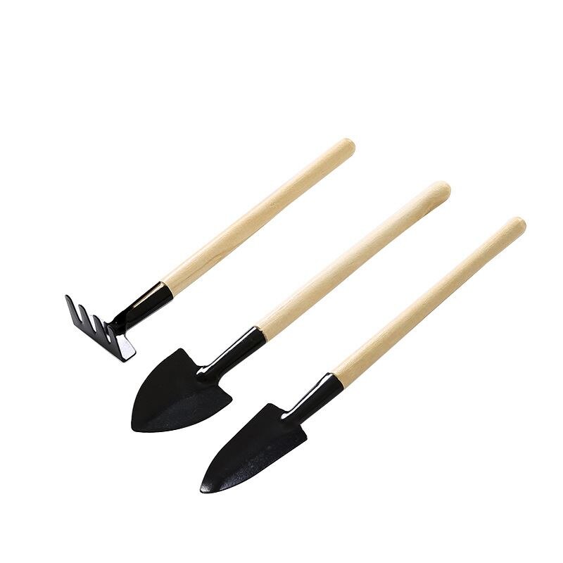 Mini outil de jardinage, pelle, herse, pot de fleurs, plantes en pot, pelles de sol en bois, outil de jardin, diffuseurs de graines