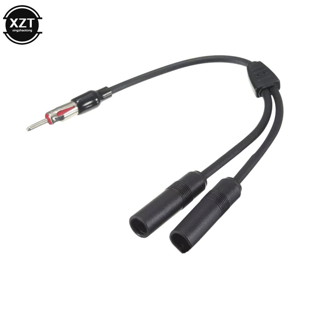 30.5cm Car Antenna Cable Adapter Aluminum Plug In 1 For 2 Radio Antenna Extension Cable Meet More Connectivity Antenna For Car