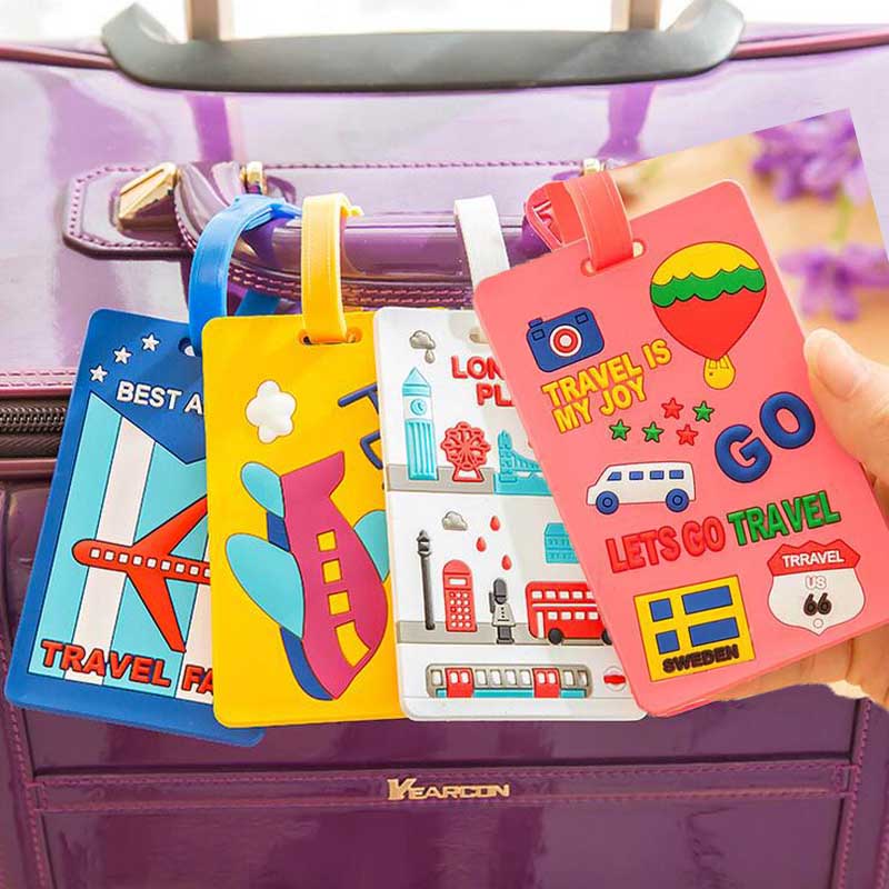Gepäckanhänger für draussen-Reisen, für Koffer, Taschen, Gepäck, Silikon, Namens-Ich würde-Etiketten, Adresshalter, Gepäck, Einsteigen-Schild, Etikettenetui
