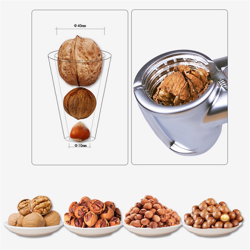 Aleación de Zinc Cascanueces descascanueces grieta almendra nuez Pecan avellana Filbert cocina tuerca descascarador Clip herramienta pinzas de sujeción Cracker