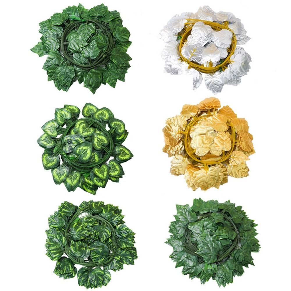 12pcs Artificial Foliage Simulated Leaf Garland Decor DIY Flexible Garland Hanging Plants Plastic Exquisite