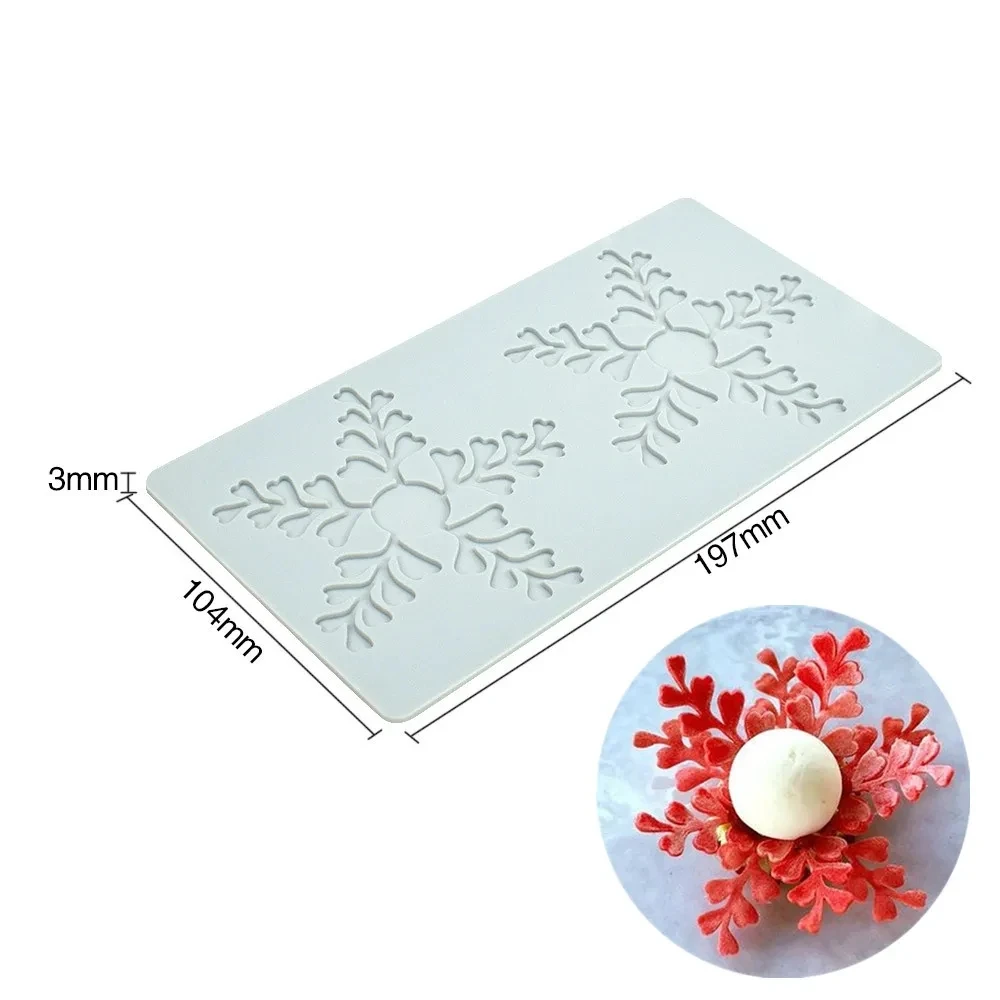 Leaf Shape Cake Border Fondant Lace Mat Coral Maple Butterfly Chocolate Silicone Mold Printing Mat Baking Mold DIY Cake Stencil