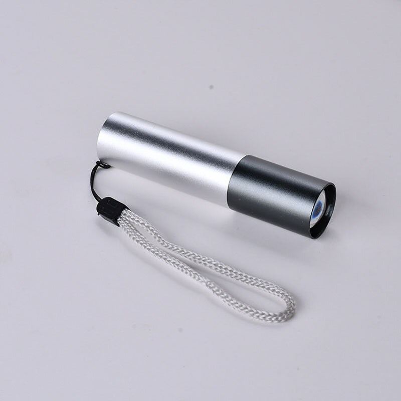 Outdoor Lighting Flashlight LED Mini Q5 Aluminum Alloy Flashlight Can Do Emergency Charger Kit Compact USB Direct Charge: 530 silver grey