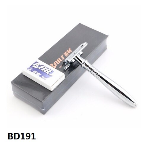 BAILI Double Edge Safety Razor Silvery Golden safety razor Alloy razor come with box 1 SET/LOT: BD191