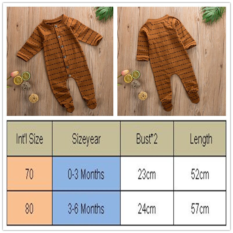 Footies Baby Boys Newborn Autumn Clothes Infant Kids Long Sleeve Cotton Jumpsuit Button Footies Boys Clothing Outfit 0-6T