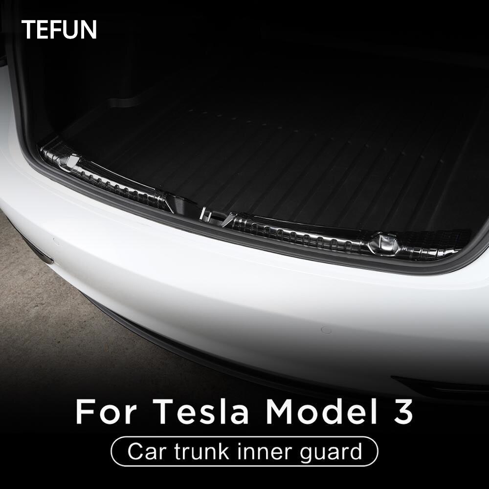 Stainless Steel Trunk Inner Guard for Tesla Model 3 Model Y 2022 Car Inner Rear Bumper Guard Plate Cover Trim Accessories