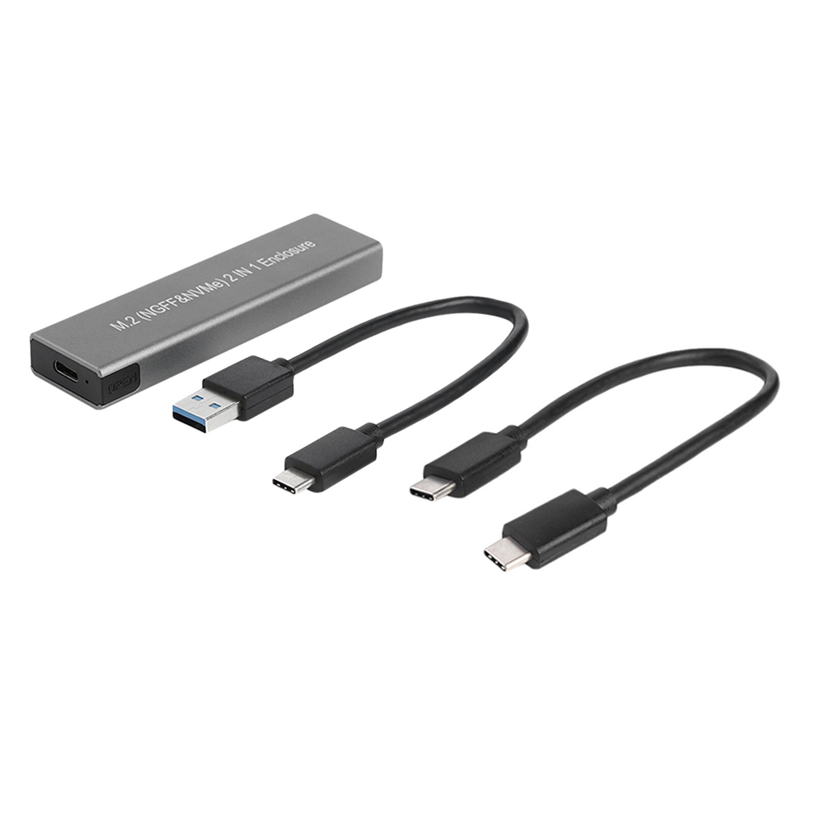 M2 boîtier SSD boîtier NVME M.2 à USB Type C 3.1 adaptateur SSD pour double NVME PCIE NGFF SATA M/B boîtier de clé 2230/2242/2260/2280 SSD #: Default Title