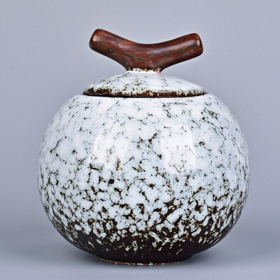 Gren keramisk mindesmærke husdyrurner - ekstra lille holder op  to 20 kubikcentimeter aske jordfarve kremering urne til aske: Hvid