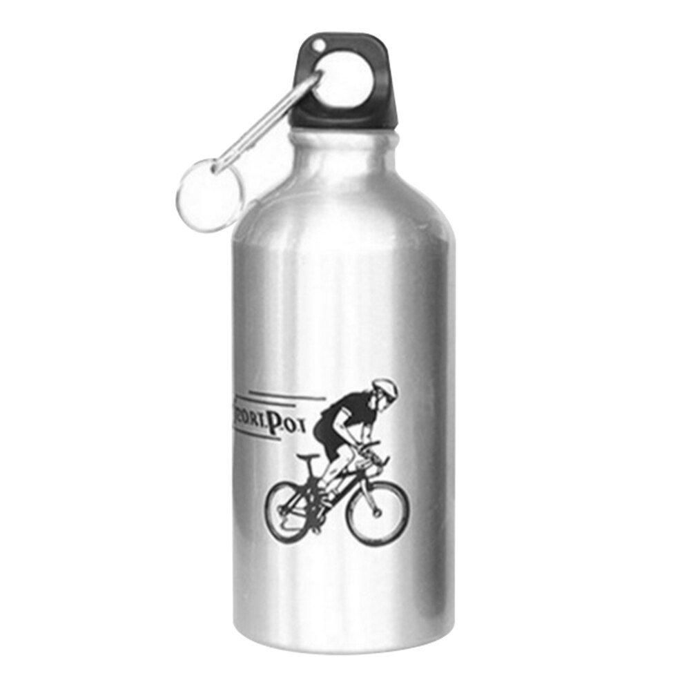 500Ml Aluminium Fles Water Buitensporten Waterkoker Draagbare Fietsen Camping Wandelen Drinkwater Fles: Silver