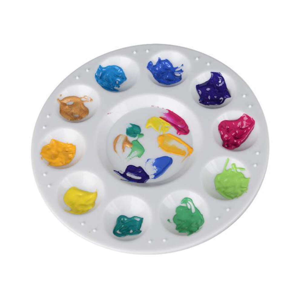 Wells Palette Art Paint Plastic Drawing Tray Color Palette For Oil Watercolour Painting Pallet 10-Well Round Palettes