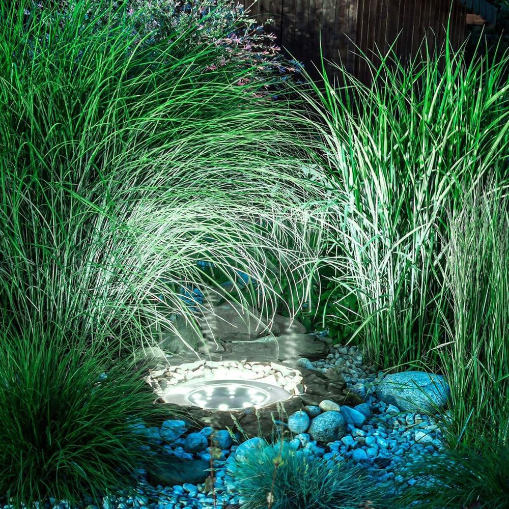 Buried lights Solar Ground Light 8LED Solar Garden Buried Floor Light Outdoor Landscape Lawn Pathway Deck Disk Solar Lights
