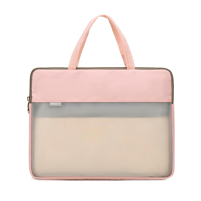 Laptop Tas 13.3 14 Inch Waterdichte Notebook Tas Document Zak Voor Mannen Vrouwen Handtas Aktetas Tas: Pink