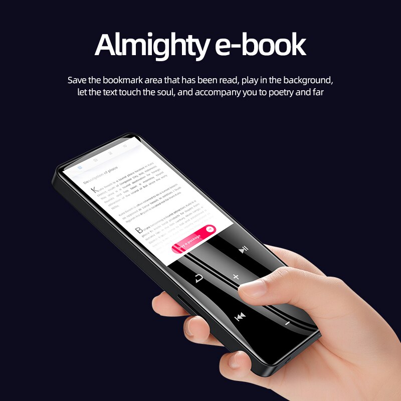 Bluetooth 5.0 Lossless MP3 Player Touch Screen OLED Repeating 6D Sound Effect FM Radio E-Book Recorder MP4 Music