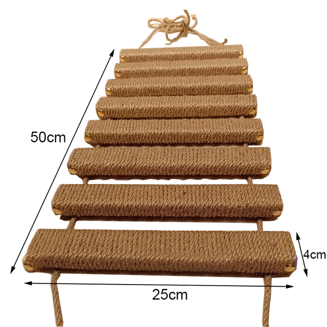 Juguetes de pared para actividades, rascador de Sisal de madera para gatos, muebles escaladores, puente para gatos, escalones de cuerda, escalera para gatitos, poste para pared: Azul