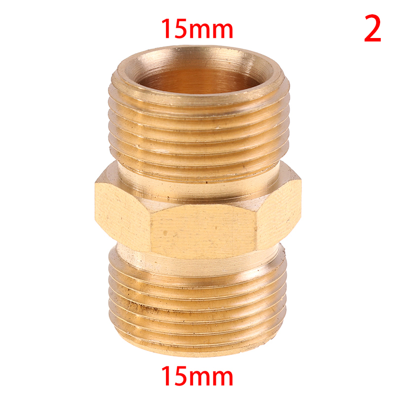 High Pressure Washer Hose Extension Connector Adapter Copper M22 14mm And 15mm Male Thread Female Hose Coupler Adaptor: Silver