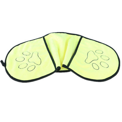 Aapet 1pc fiber husdjur badhandduk superabsorberande husdjur torkhandduk hund katt valp filt med pocket katt kattunge rengöring leveranser: Gul