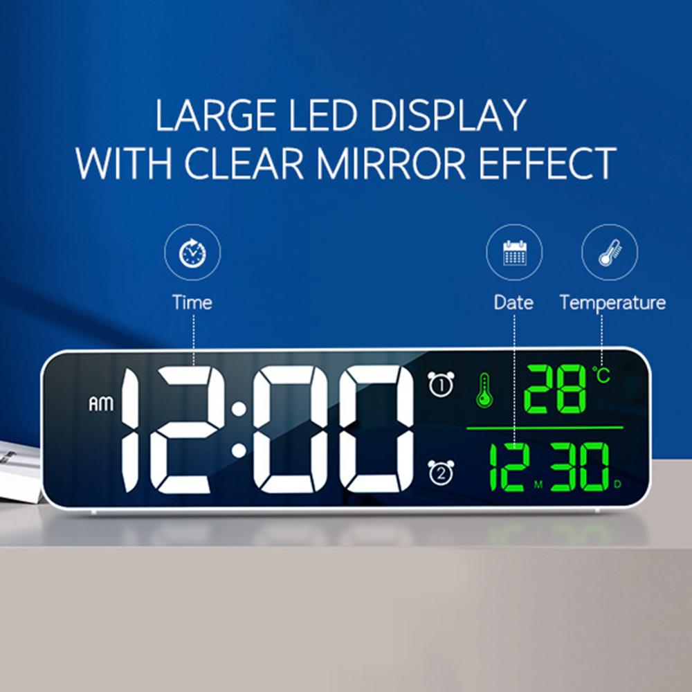 LED Digital Wecker Temperatur Musik Anzeige Uhr Elektronische Kunststoff Timer Großen Bildschirm Leuchtende Uhr Schlafzimmer Tisch Dekor