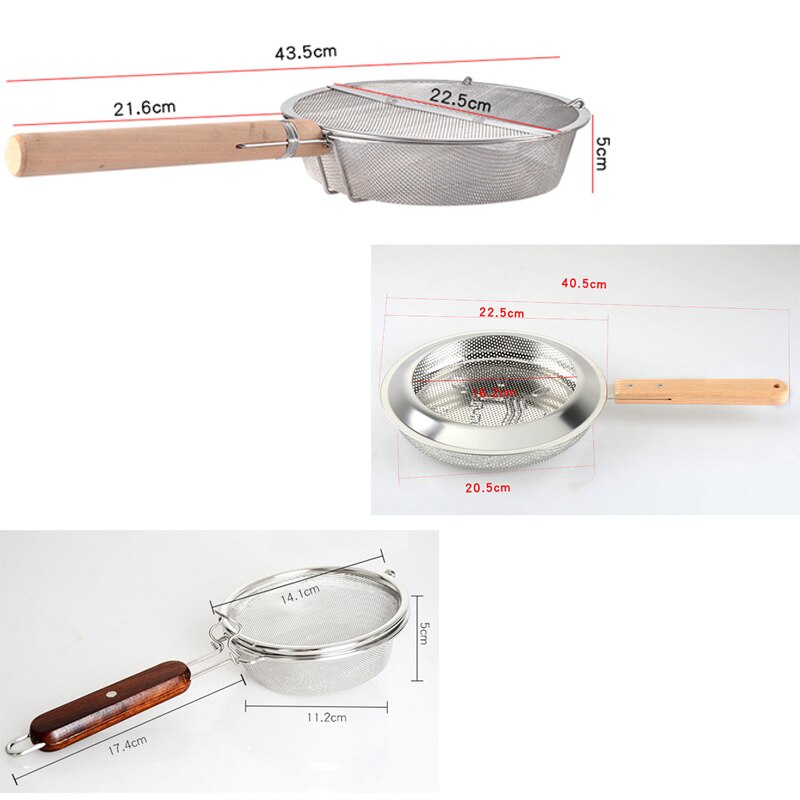 Cuillère filtrante pour filet de grains de café | En acier inoxydable, filets frits pour la cuisson des grains de café avec manche en bois de rose noir, accessoires de café