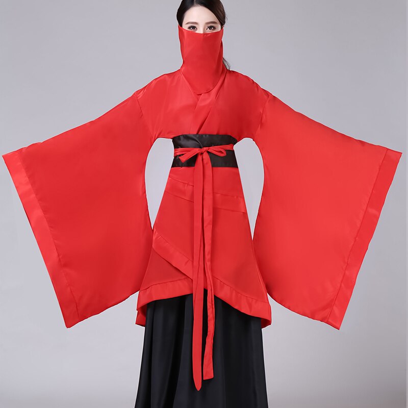Disfraces de baile antiguo chino para mujer, traje Tang bordado de Hanfu étnico, escenario nacional, rojo y negro