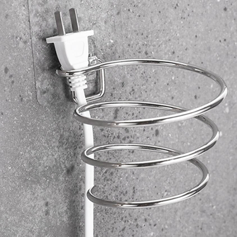 Estante en espiral montado en la pared, organizador, alisador de pelo, soporte para secador, estante de almacenamiento para organizador de baño, estante de caja de almacenamiento