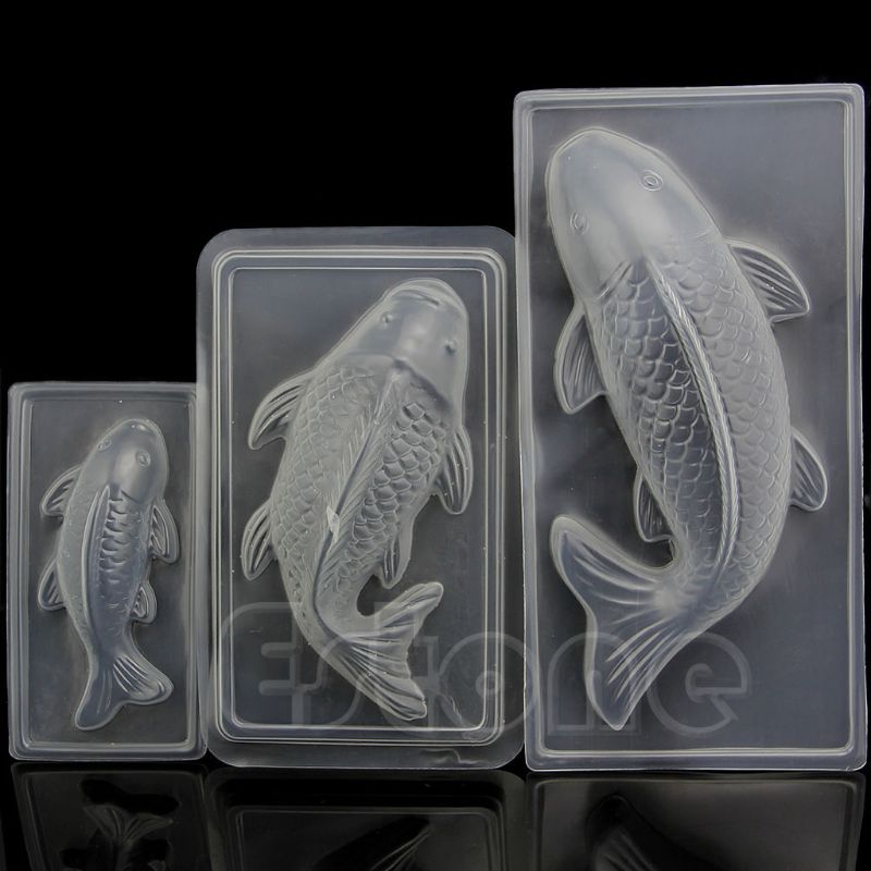 3D Koi Fisch Kunststoff Kuchen Schokolade bilden Gelee Handgemachte Zucker Schimmel DIY 72XF