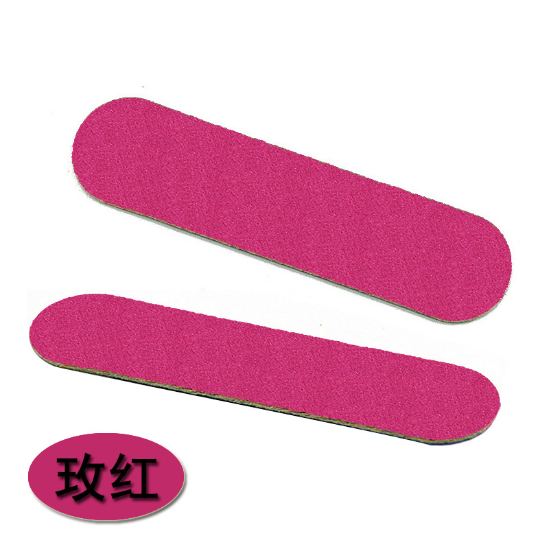 Limes à ongles jetables, 100 pièces, papier de verre en bois pour manucure, Double face, petit tampon à ongles: Rose red