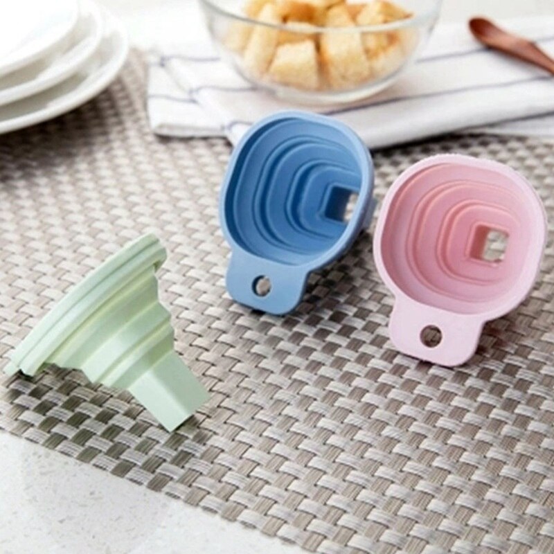 Kuchnia dom mały lejek spożywczy silikonowy składany teleskopowy lejek kuchenny dozownik cieczy domowe wypieki narzędzia