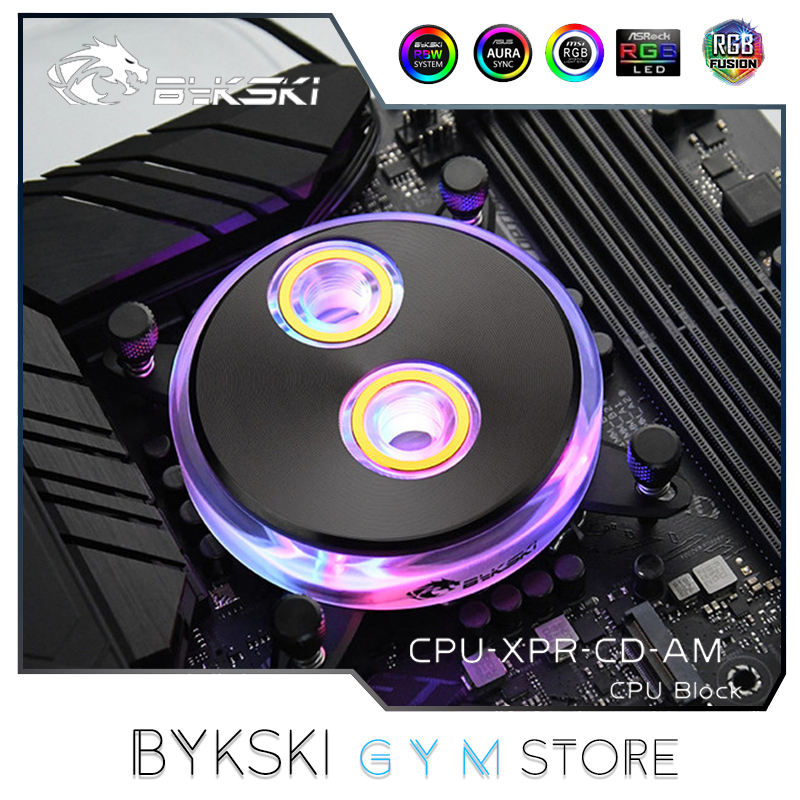 Bykski CPU Water Block For Intel 1150/AMD Ryzen AM2 AM2+ AM3 AM4 FM2 FM1 PC Cooler,5V/3PIN 12V/4PIN CPU-XPR-CD-AM/CPU-XPR-CD