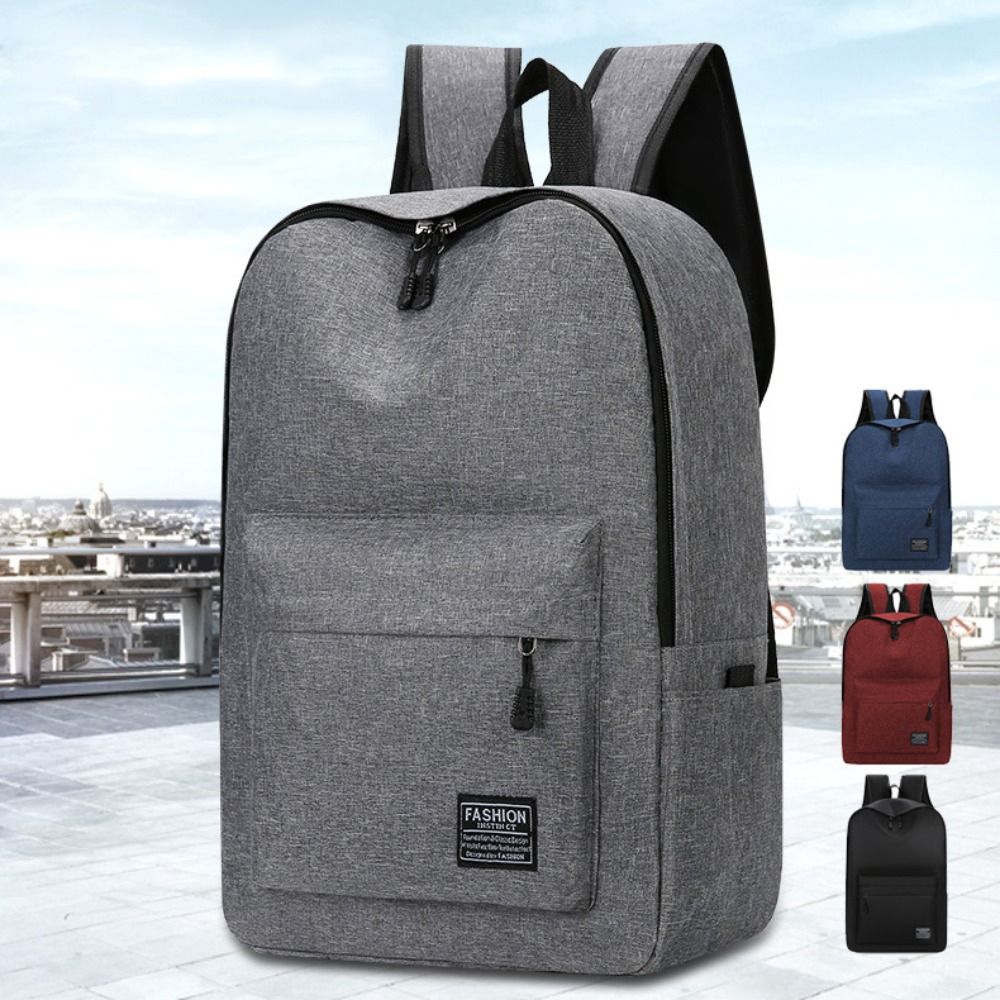 15 Inch Veelzijdige Rugzak Trendy Wasbare Oxford Doek Computertas Zwart Grijs Blauw Rood School Student Rugzak Unisex