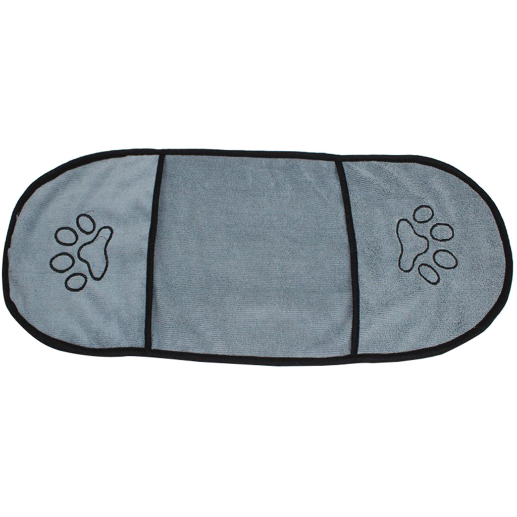 Toalla de perro súper absorbente, Toalla de baño de mascotas, Toalla de microfibra para secado de perros con dos bolsillos para perros pequeños, medianos y grandes: Gray