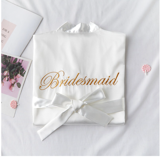 Bride To Be Team-bata de satén y seda para novia, batas de dama de honor para boda, despedida de soltera, de despedida de soltera, decoración de boda