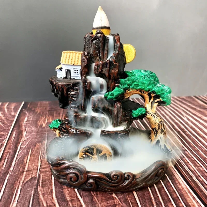 1 Piece Resin Reflowable Incense Holder Left/Right Incense Burner, Bedroom, Living Room Coffee Table, Office Home Decor