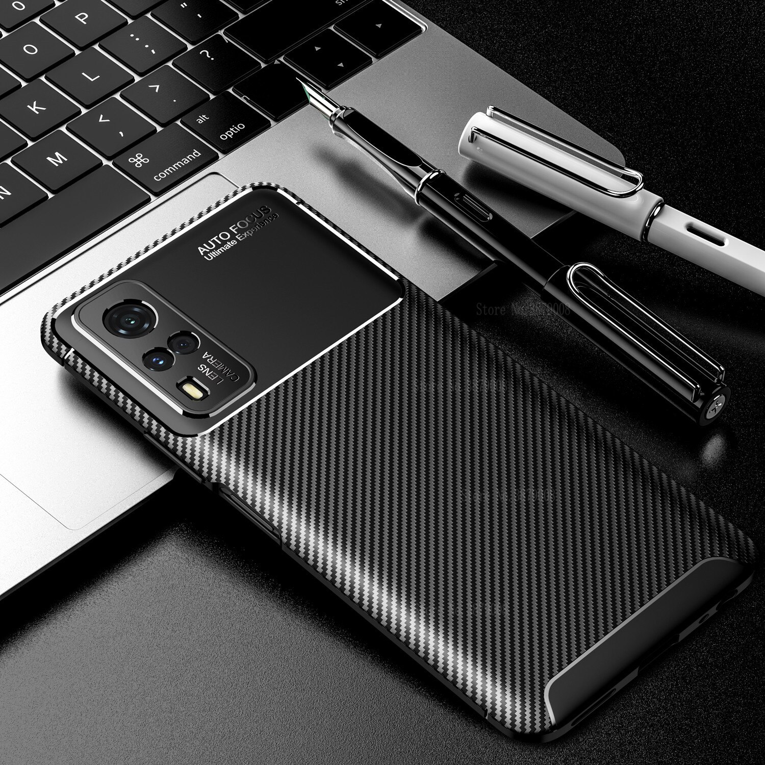 Pu Carbon Fiber Siliconen Gevallen Voor Vivo Y31 6.58 &#39;&#39;Soft Shockproof Telefoon Cover Voor Vi Vo Y31 Y 31 31y V2036 Coques Fundas: 1 / for vivo y31