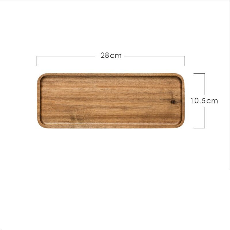 Acacia Wooden Tray Solid Wooden Tray Food Rectangular Plate Japanese Tea Tray Barbecue Snack Cake Nature Health Wood Tray: Middle Rectangle