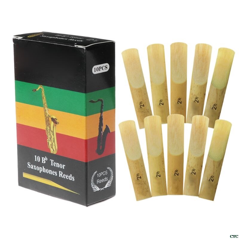 10pcs Bb Tenor Saxophone Reeds Strength 2 2.5 3 Sax Woodwind Instrument Parts: B(2.5)