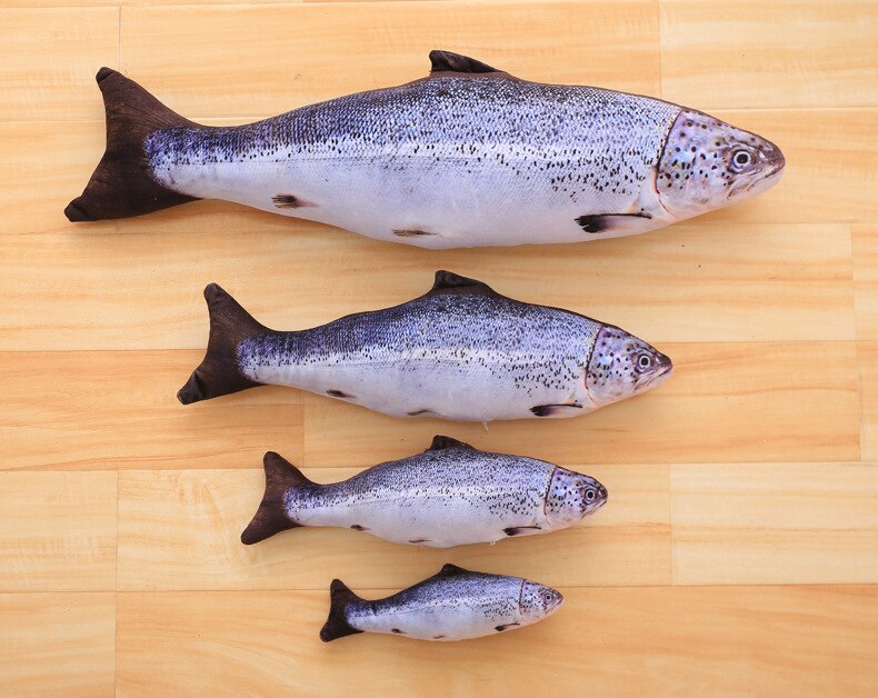 Simulation Plush Catnip Fish Toy for Cat Playing Training Tool Cats Pets Mint Fish Chew Toys Cat Rest Bite Pillow Scratch Board: Light Grey / 20cm