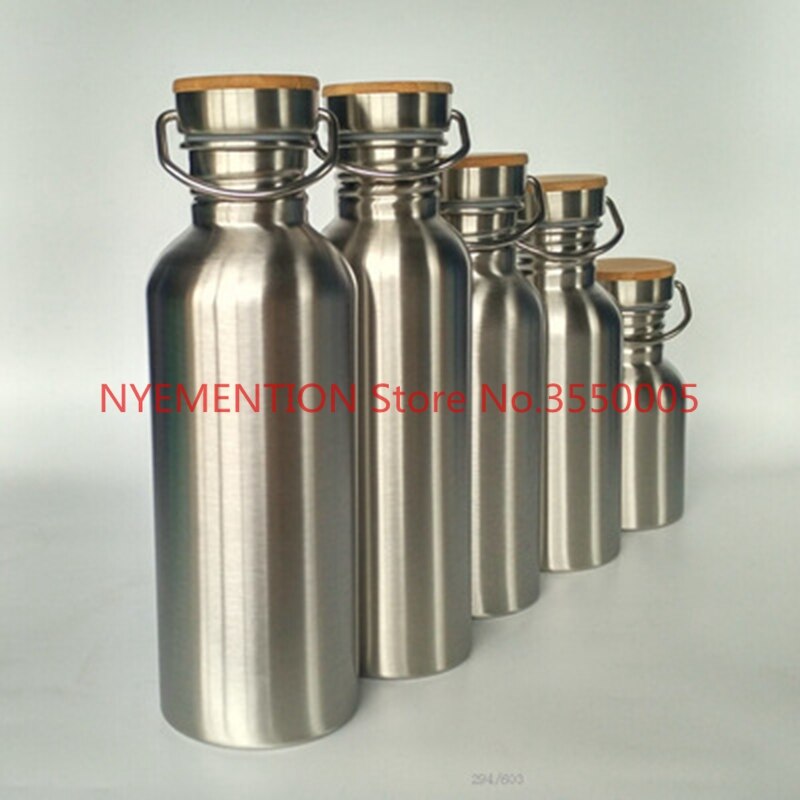 Stainless Steel Thermos Double Wall Vacuum Insulated Water Bottles Flask Mug Cup Tumbler with Bamboo Cap BPA