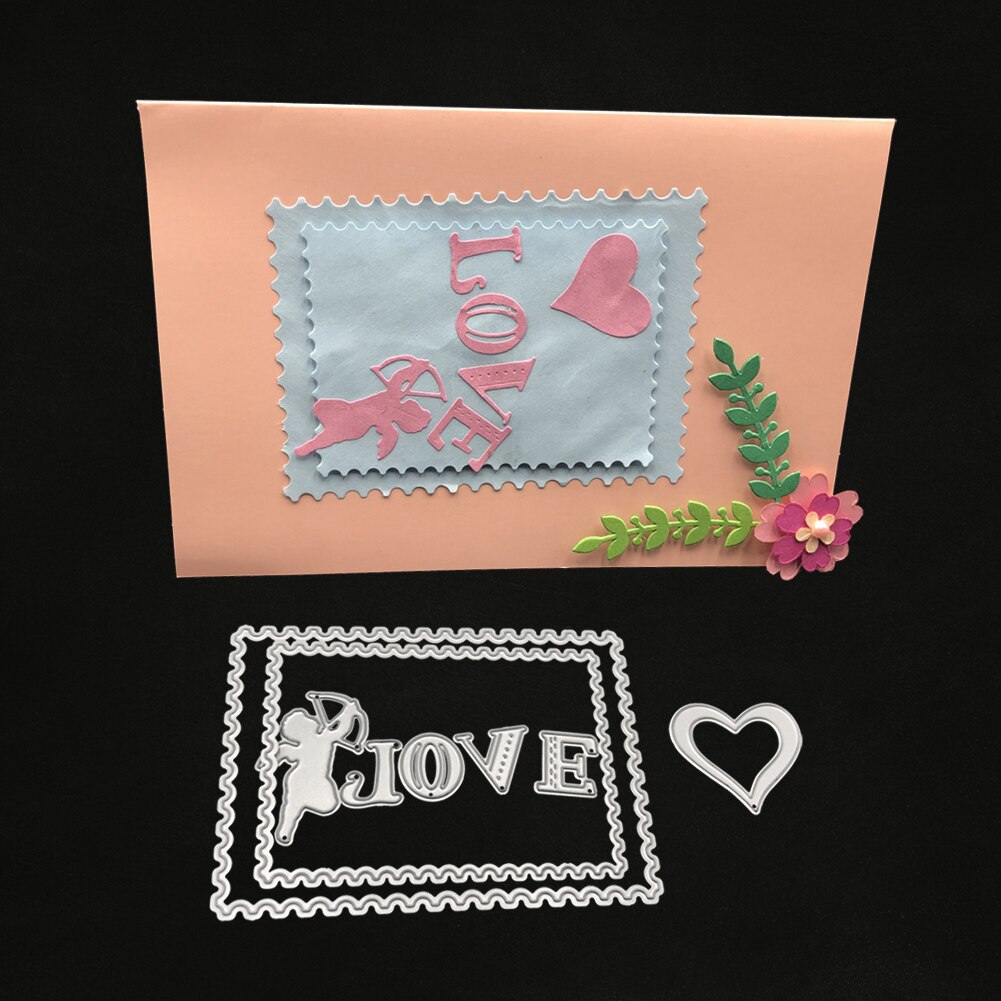 Molde de corte grabado DIY Cupid Love para Plantilla de tarjetas de papel Scrapbooking Health99
