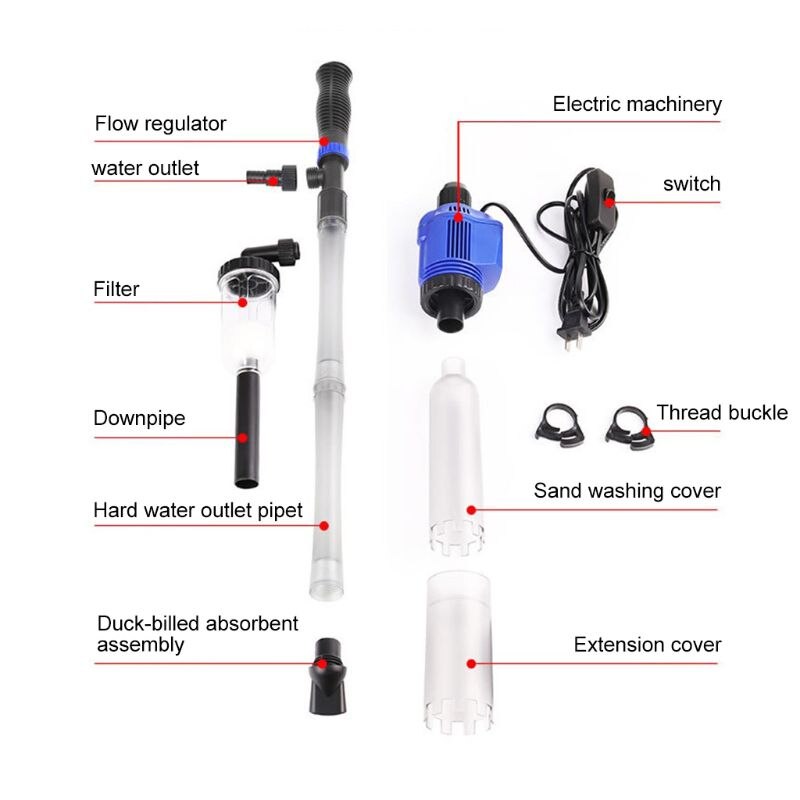 Nettoyeur d'eau d'aquarium électrique automatique | Nettoyeur de gravier pour réservoir moyen et grand