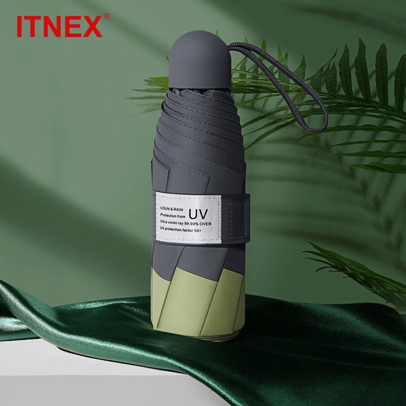Paraguas de cápsula de protección Anti-UV, miniparaguas plegable, a prueba de viento, portátil, paraguas de lluvia para mujer, paraguas de bolsillo, paraguas de hombre