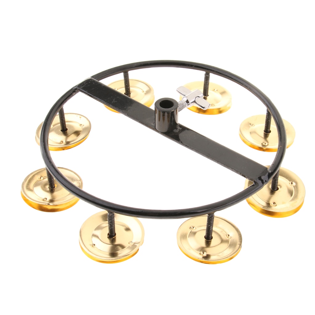 Dorato Ciao cappello Tamburello con Singola Fila Acciaio Inox jingle per tamburo impostato Strumento A Percussione Parti