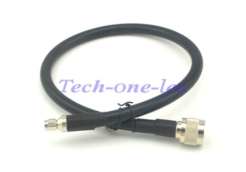 Cabo de extensão n macho para rp sma plugue fêmea pino rf conector coaxial adaptador 50cm lmr400 trança jumper cabo