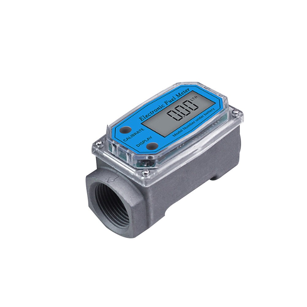 K24 Measuring Electronic High Accuracy Flow Meter Digital Display Fuel Tools Portable LCD Adjustable Multipurpose Aluminum Alloy