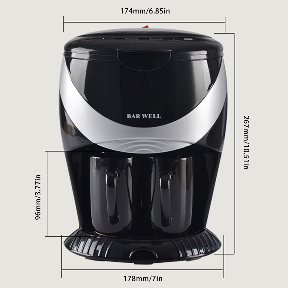 Mini Drip Coffee Maker With Mug Small Coffee Pot With Two Coffee Cup Mini Coffee Maker Automatic Drip Coffee Machine