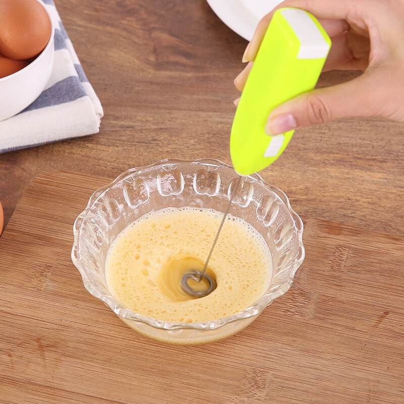Mini Elektrische Koffie Blender Handheld Eggbeater Bubble Drank Roer Bar Creatieve Elektrische Garde Elektrische Koffie Mixer Melk Garde: green