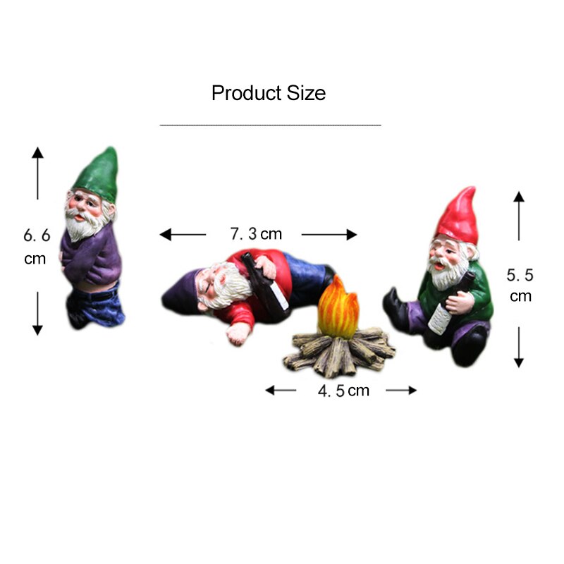Resin Naughty Garden Gnome Statue Christmas Dress Up DIY Garden Decoration Resin Gnome Decor Durable Garden Accessories Jardin
